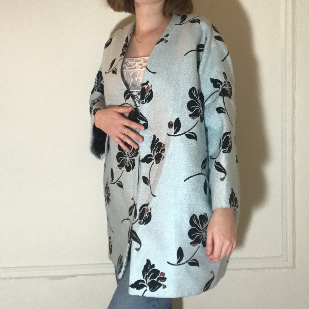 Beautiful Baby Blue with Flowers Jacket